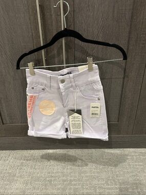Pastels Light Lilac Stretch Denim Jean Shorts